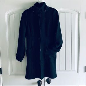Nordstrom Black boiled wool pea coat